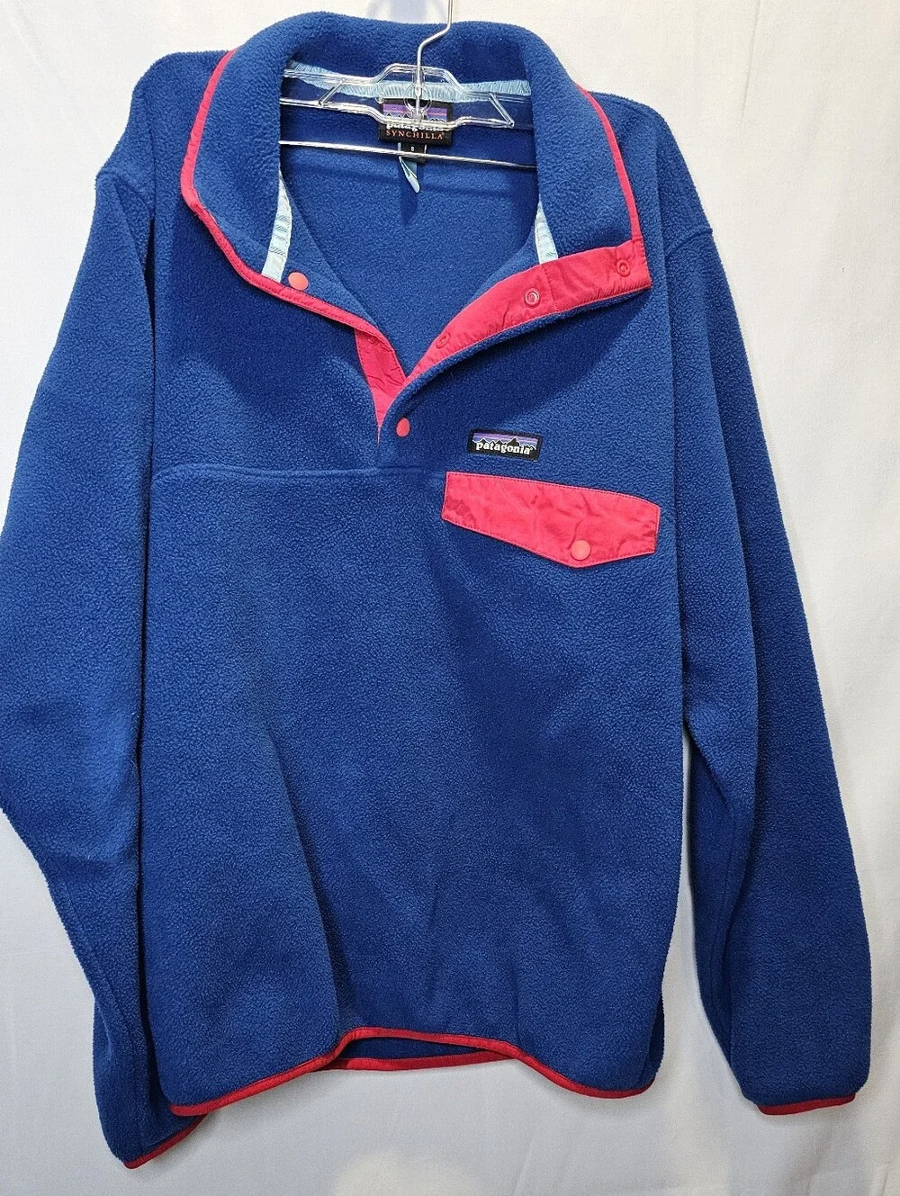 Patagonia Synchilla Snap-T Pullover royal blue fleece Sweater